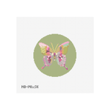 Gold & Green Butterfly  on Green Canvas