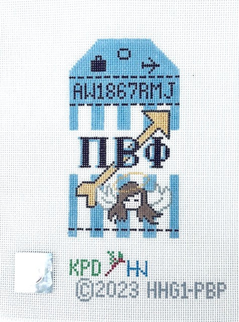 Pi Beta Phi Retro Travel Tag Canvas