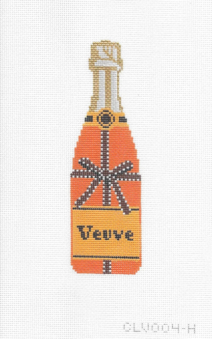 Veuve Bottle - Orange Bow Champagne Canvas