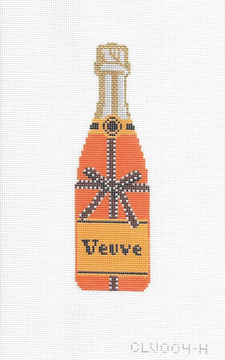 Veuve Bottle - Orange Bow Champagne Canvas