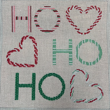 Ho Ho Ho Candy Cane Pillow Canvas