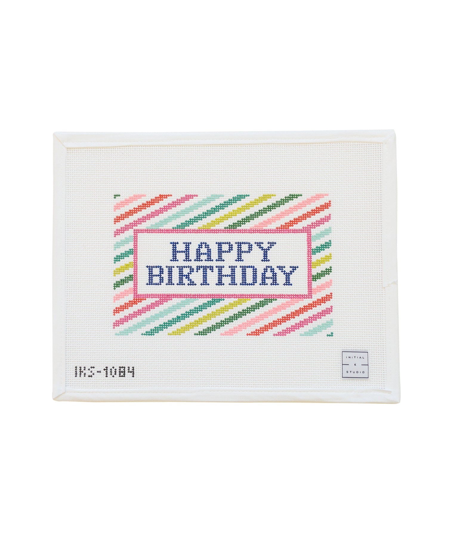 Stripes Happy Birthday Canvas