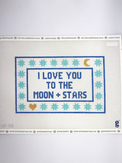 I Love you To the Moon & Stars - Blue Canvas