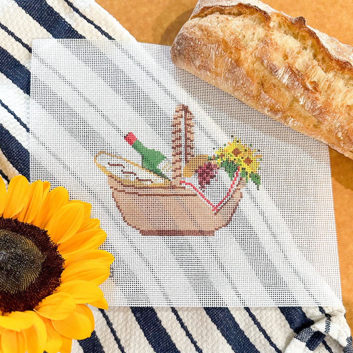 Picnic Basket 18 mesh Needlepoint Canvas