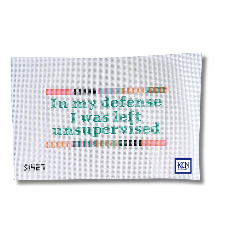 In my defense Needlepoint Canvas