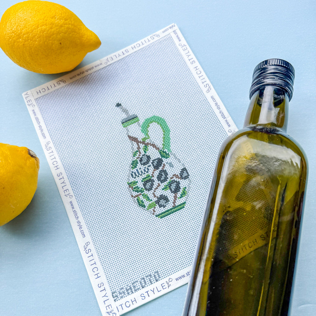 Olive Oil Pottery 18 mesh Canvas