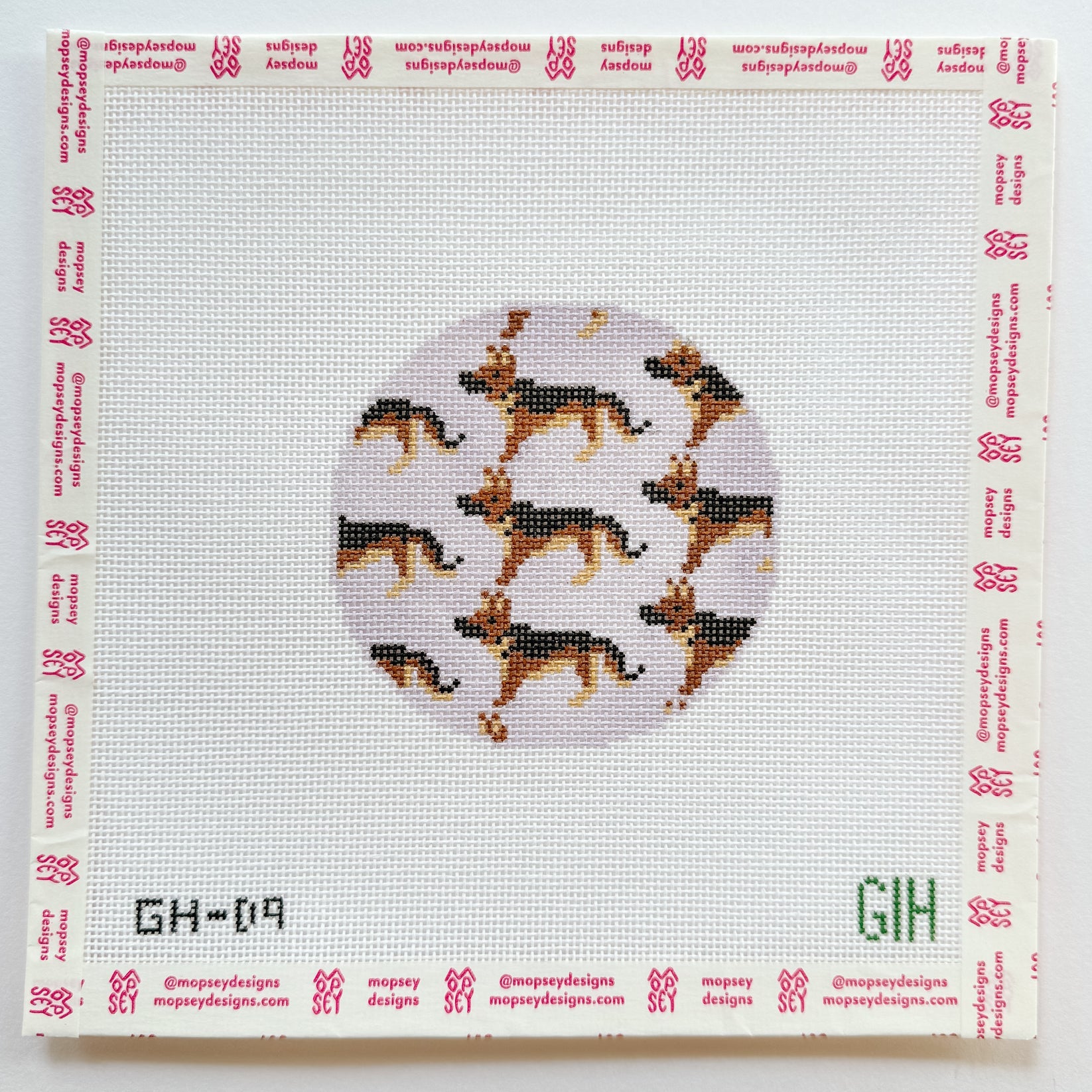 Green Heart Needlepoint: German Shepard Canvas