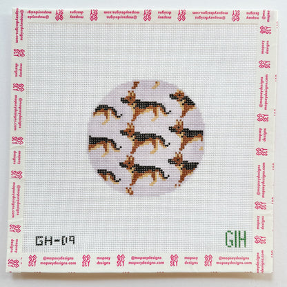 Green Heart Needlepoint: German Shepard Canvas