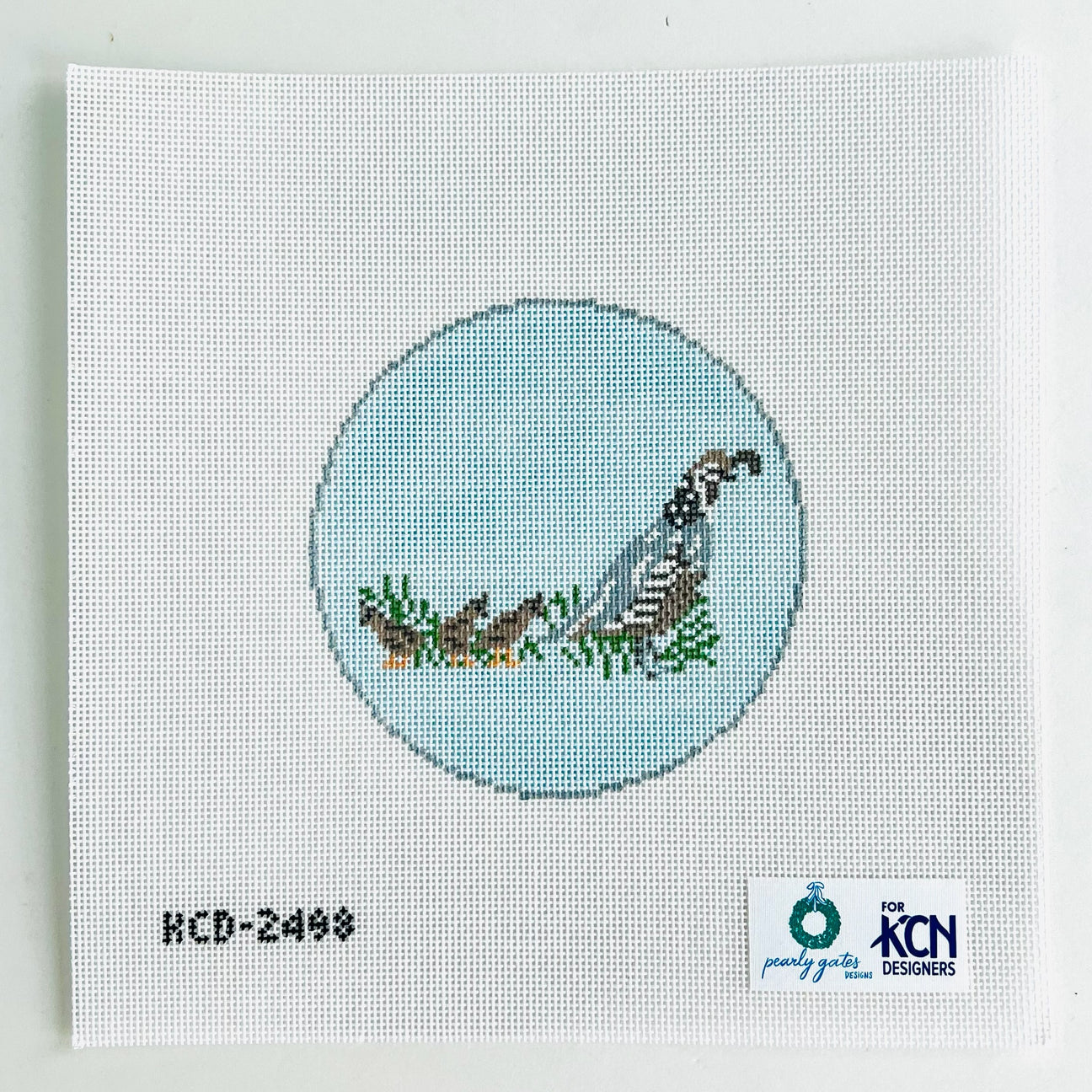 Hunting Quail Round Canvas