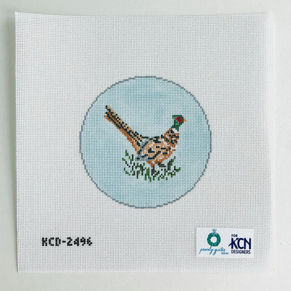 Hunting Pheasant Round Canvas