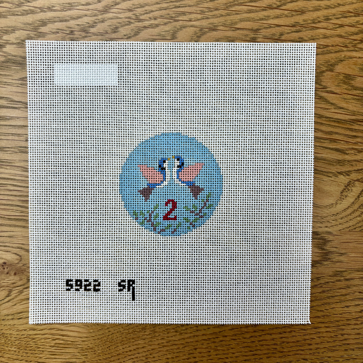 Twelve Days, 2.5" Rounds Day Two - Turtle Doves Canvas