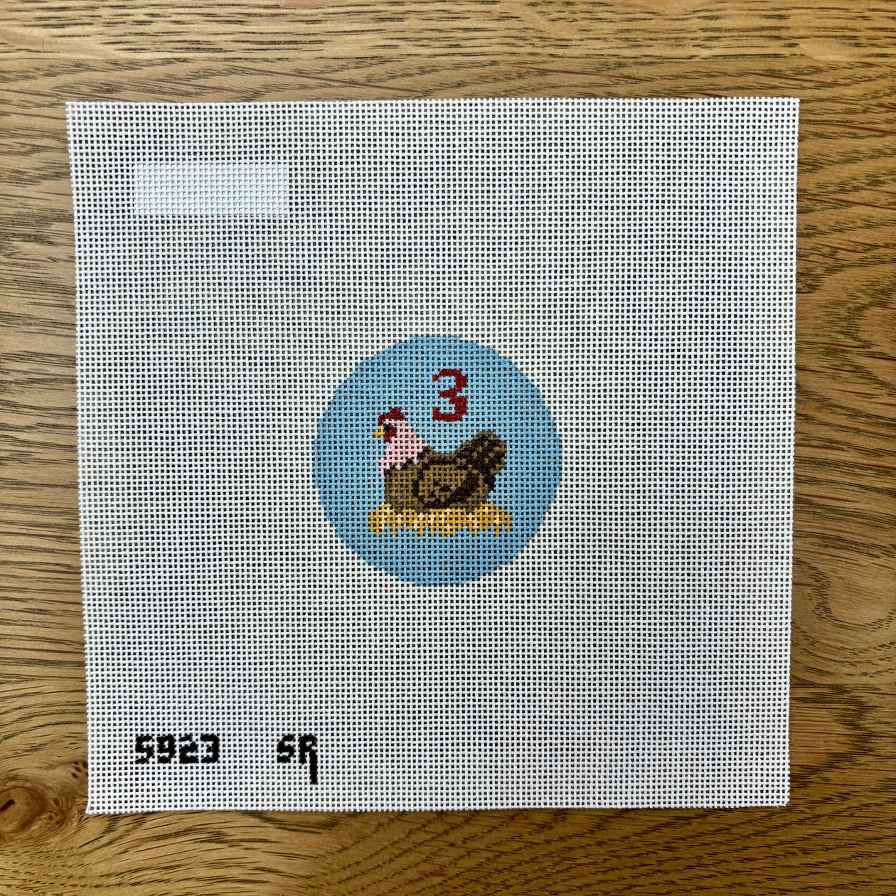 Twelve Days, 2.5" Rounds Day Three - French Hens Canvas