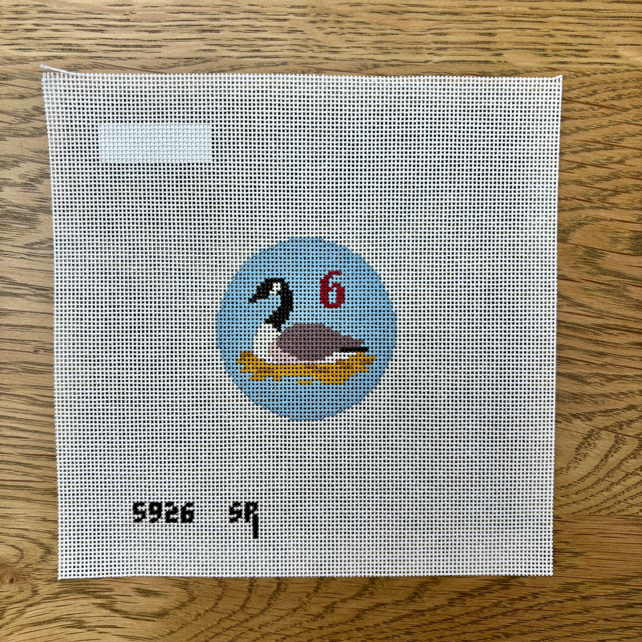 Twelve Days, 2.5" Rounds Day Six - Geese Canvas