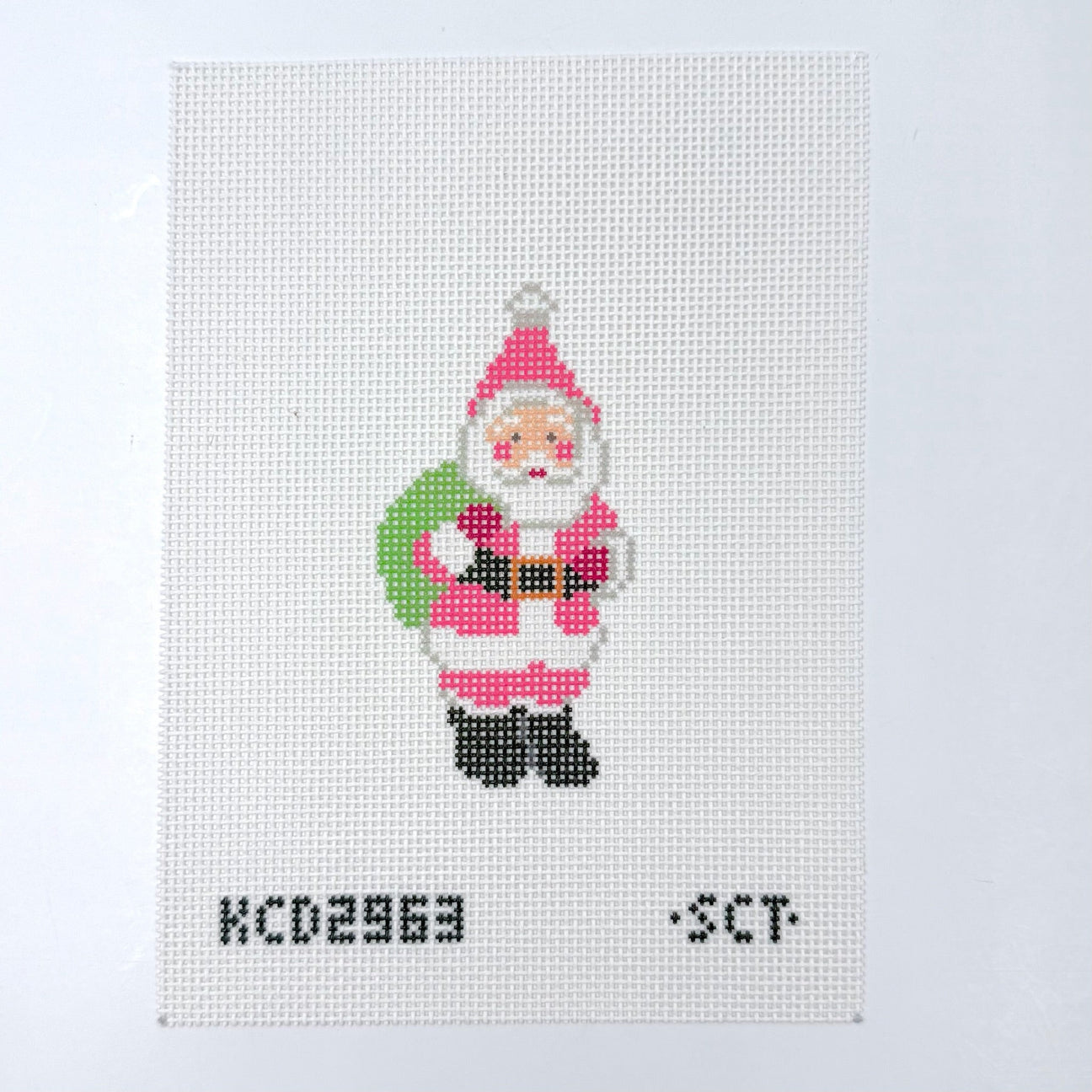 Pink Santa Printed Canvas