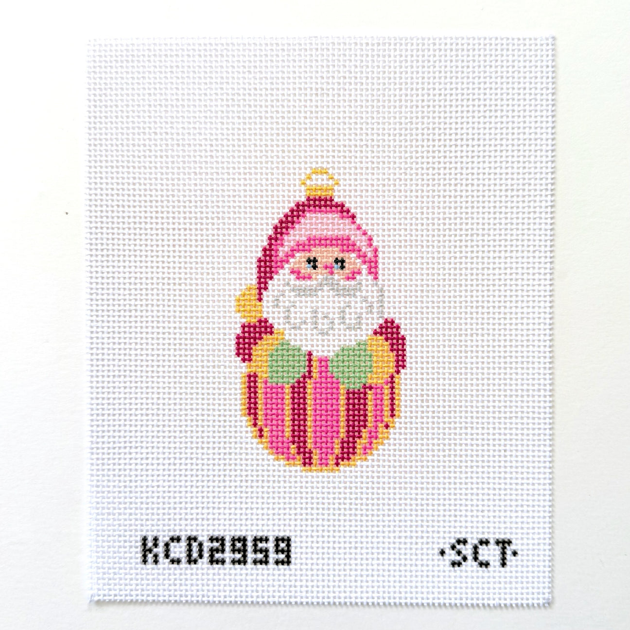 Striped Santa Printed Canvas