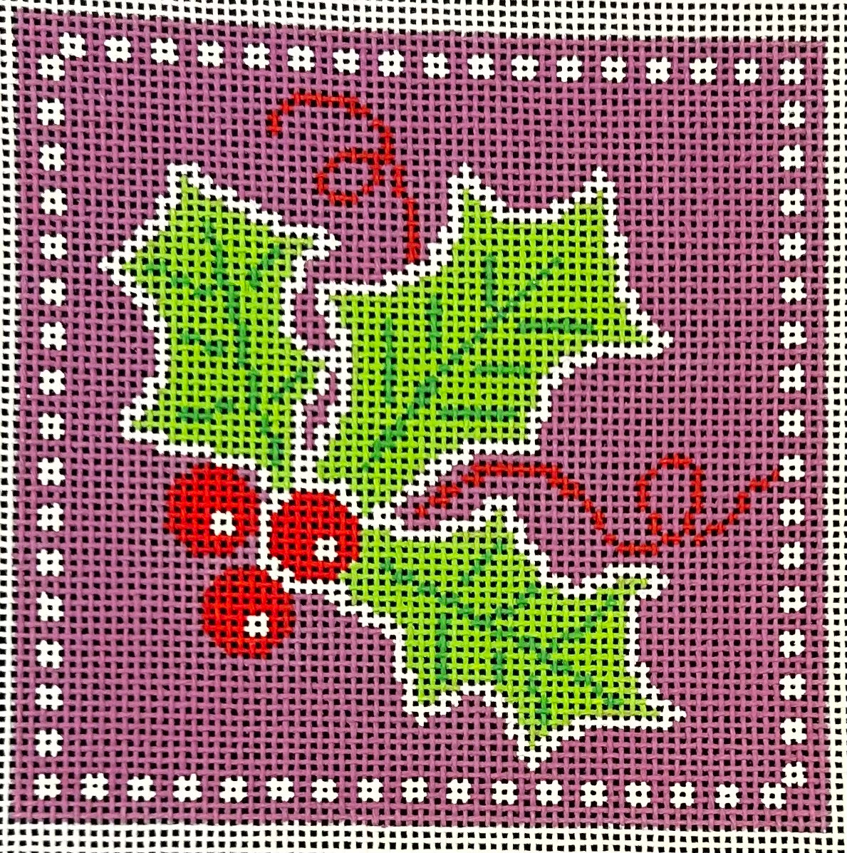 Holly Coaster - Purple Canvas