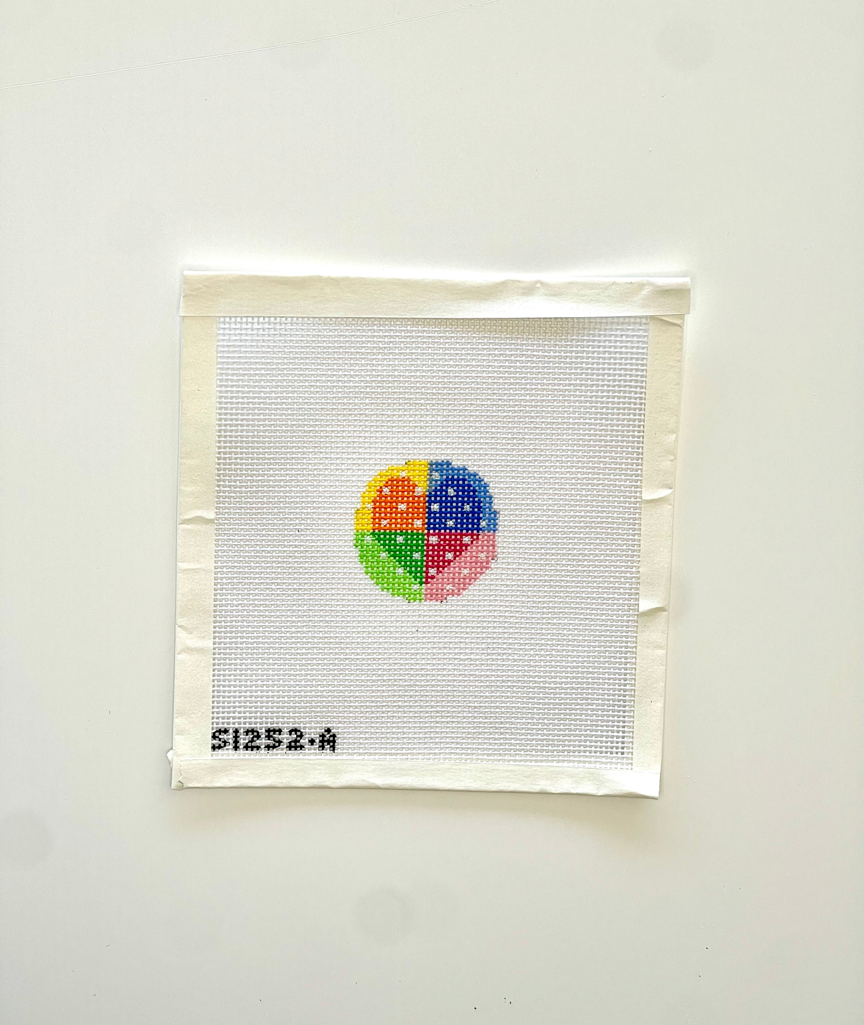 Multicolored Heart Key Fob Insert Canvas