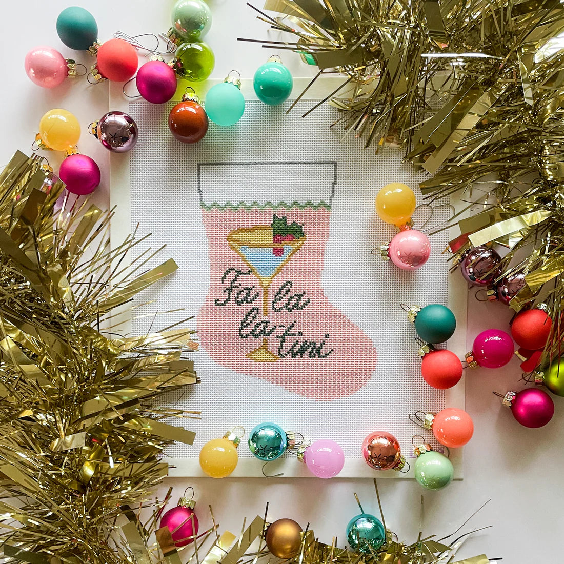 Fa La La-Tini Stocking Canvas