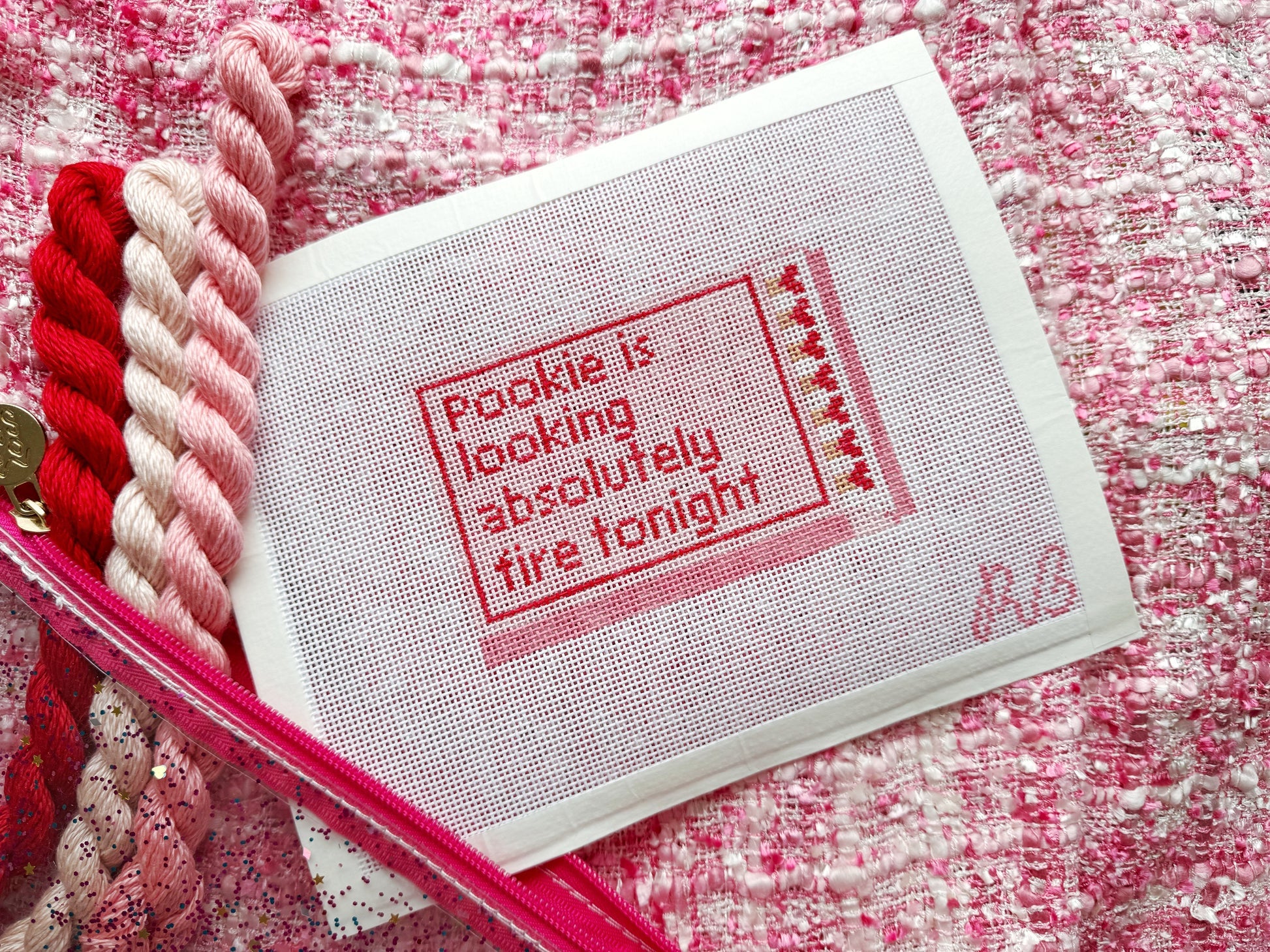 Pookie is Looking Fire Painted Canvas