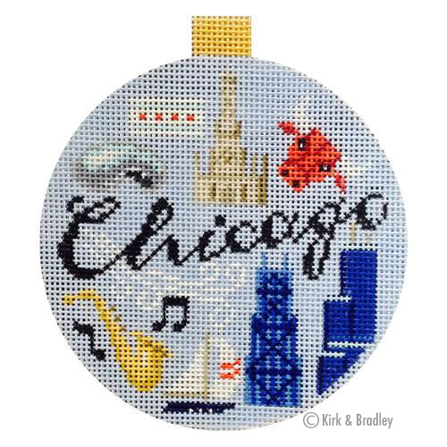 Travel Round Canvas - Chicago