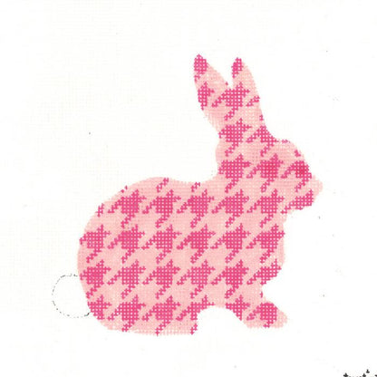 Fuchsia Houndstooth Bunny Canvas