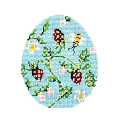 Strawberry Egg - Blue Canvas