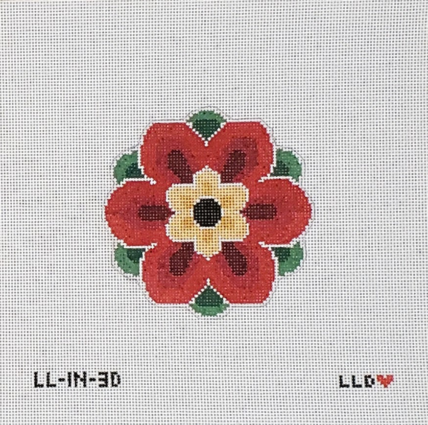 Geometric Flower Insert Red/Gold