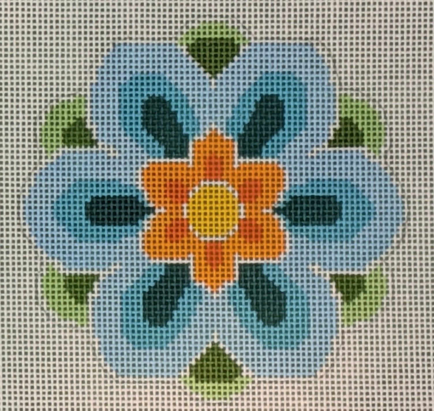 Geometric Flower Insert Blue