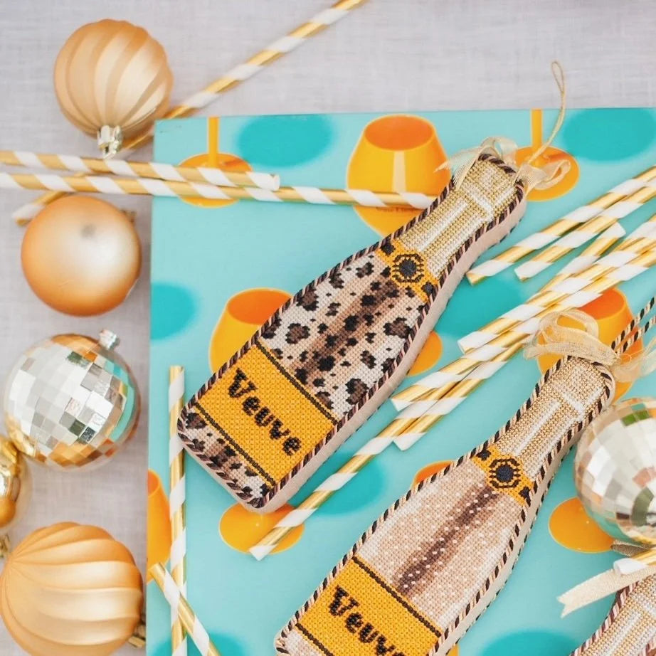 Veuve Bottle - Leopard Champagne Canvas