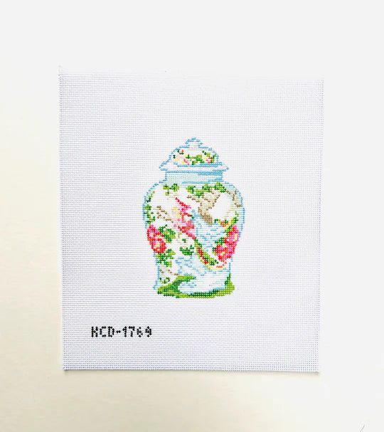 Lidded Jar with Bird Canvas