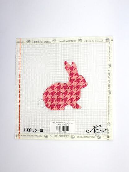 Fuchsia Houndstooth Bunny Canvas