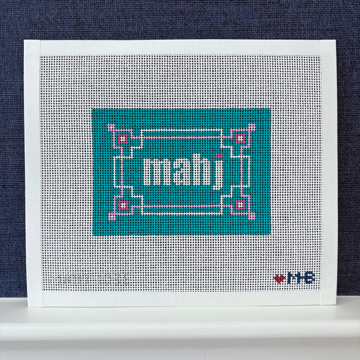 Key Corner Mahjong Insert Canvas - Teal Lilac Pink