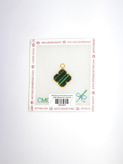 Malachite Enamel Clover Charm
