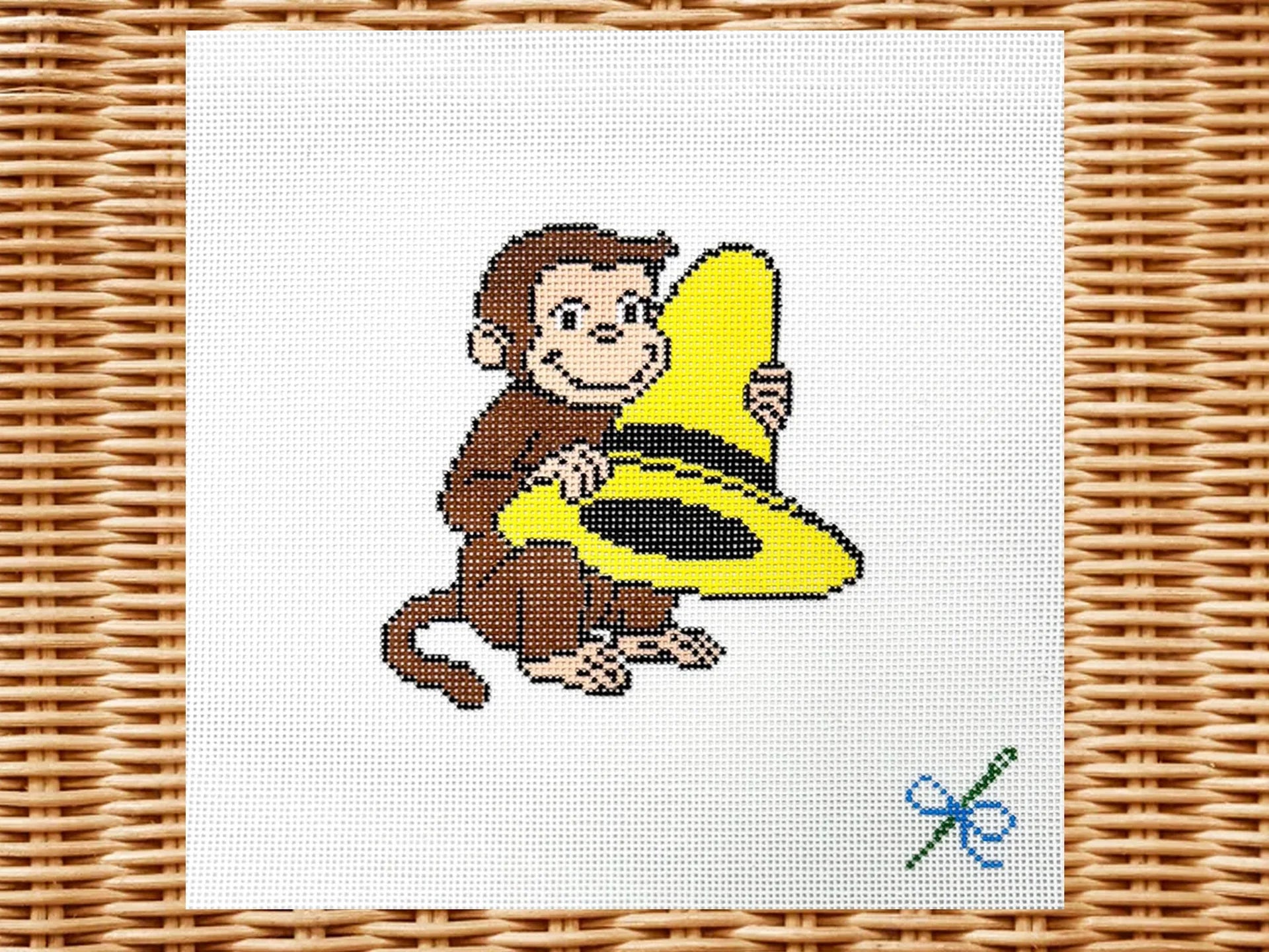 Monkey with Yellow Hat Canvas