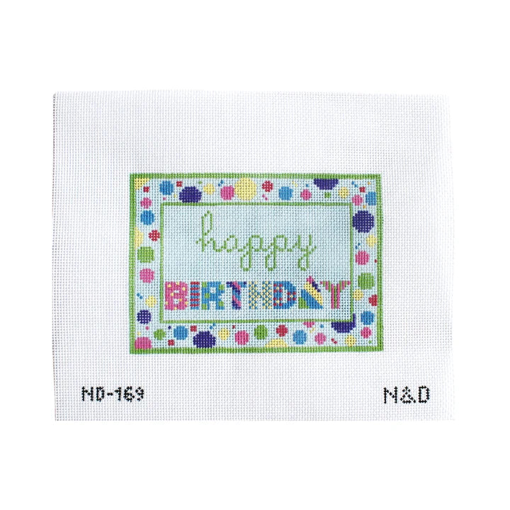 Happy Birthday Sign Canvas (Patterned Letters)