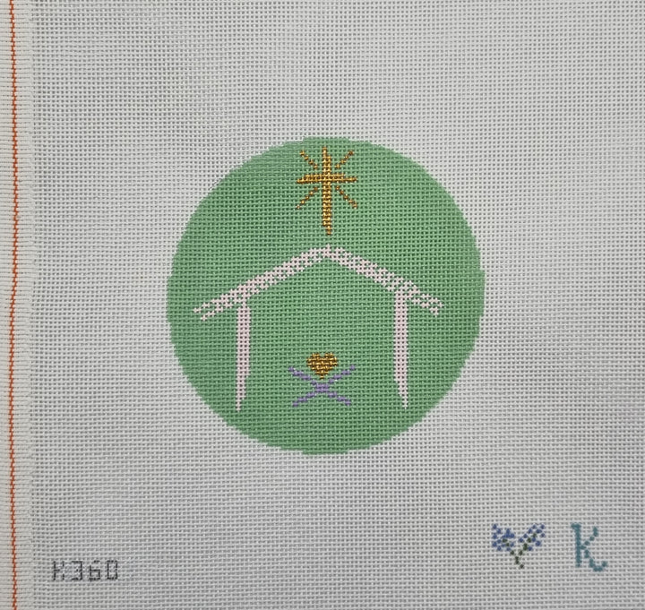 Manger on Light Green Canvas