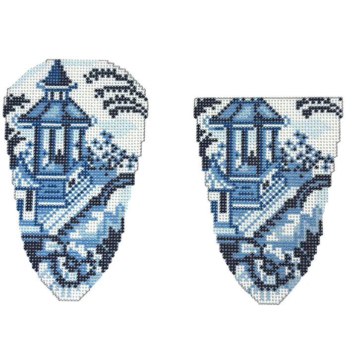 Blue/White Scissor Case Canvas
