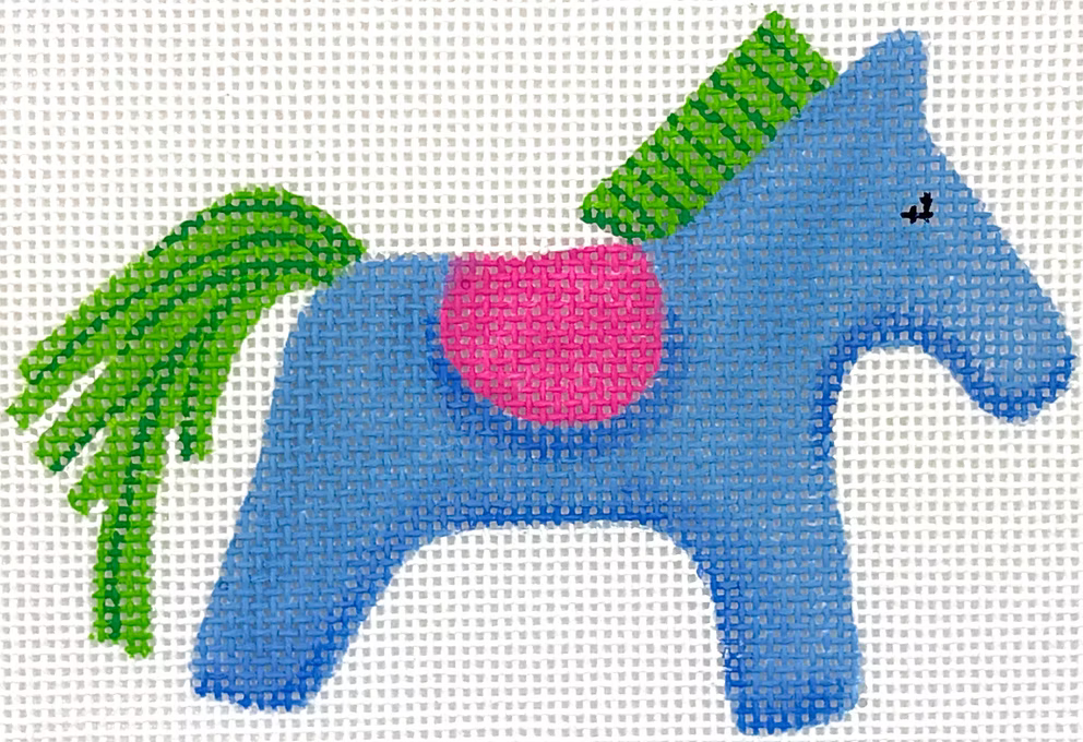 Mini/Bag Charm - Hermes Horse w/Saddle - Blue, Green & Fuchsia