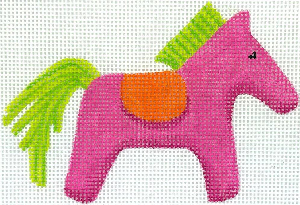 Mini/Bag Charm - Hermes Horse w/Saddle - Hot Pink, Lime & Orange