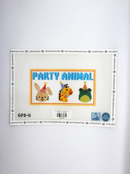 Party Animals with Orange Border