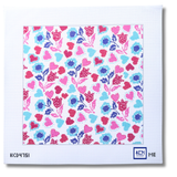 Patriotic Flowers Printed Canvas