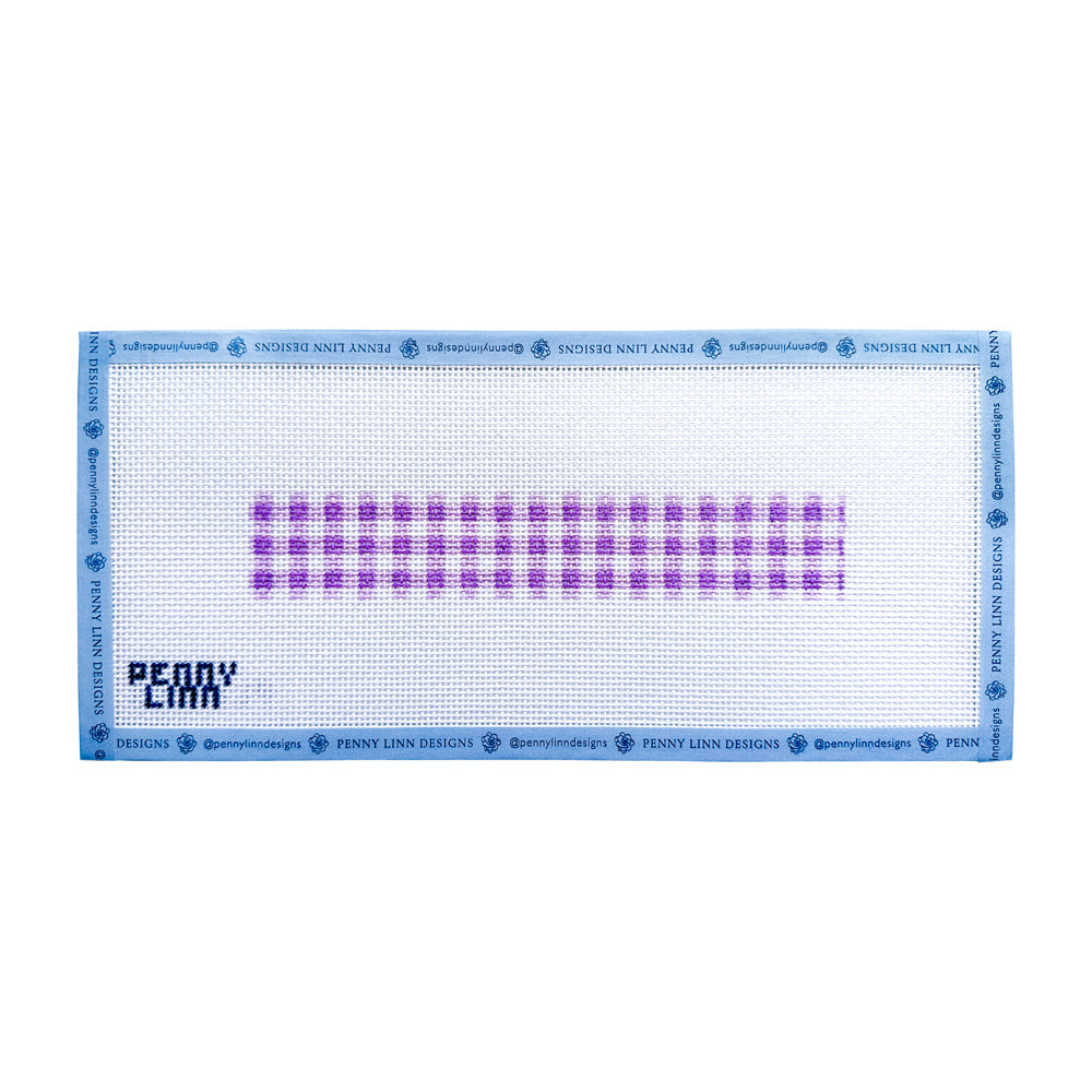 Large Gingham Key Fob Canvas - Purple