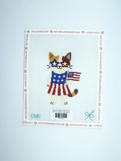 Penny the Patriotic Kitty Canvas