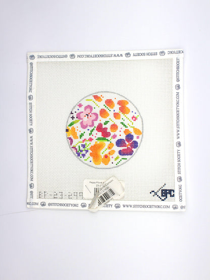 Peppy Floral 4" Round Canvas