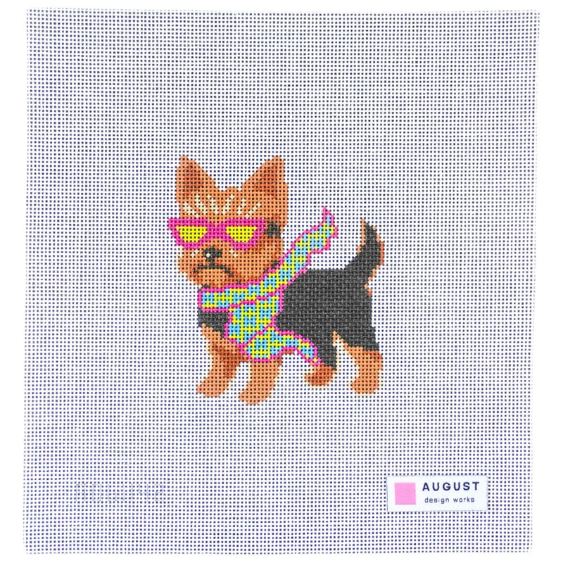 Bougie Yorkie - Needlepoint Canvas