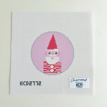 Pink Santa Round Canvas