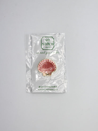 Pink Glitter Scallop Shell Can Needle Minder