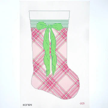 Pink Tartan Stocking Canvas