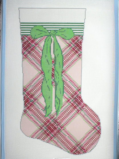 Pink Tartan Stocking Canvas