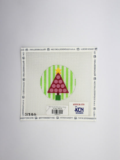 Pink Tree with Polka Dots on Stripes